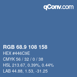 カラーコード: RGB 68.9 108 158 | qconv.com