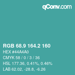 Color code: RGB 68.9 164.2 160 | qconv.com
