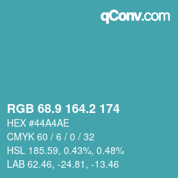 Color code: RGB 68.9 164.2 174 | qconv.com