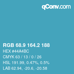 Color code: RGB 68.9 164.2 188 | qconv.com
