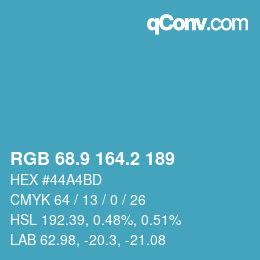 カラーコード: RGB 68.9 164.2 189 | qconv.com