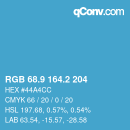 カラーコード: RGB 68.9 164.2 204 | qconv.com