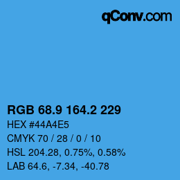 カラーコード: RGB 68.9 164.2 229 | qconv.com