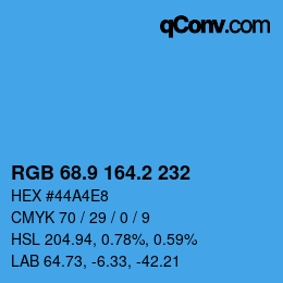 Color code: RGB 68.9 164.2 232 | qconv.com