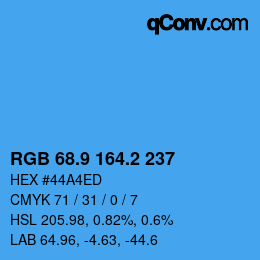 Color code: RGB 68.9 164.2 237 | qconv.com