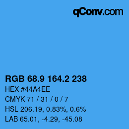 カラーコード: RGB 68.9 164.2 238 | qconv.com