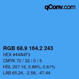 Color code: RGB 68.9 164.2 243 | qconv.com