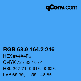 Color code: RGB 68.9 164.2 246 | qconv.com