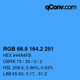 Color code: RGB 68.9 164.2 251 | qconv.com