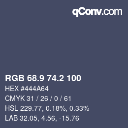 カラーコード: RGB 68.9 74.2 100 | qconv.com
