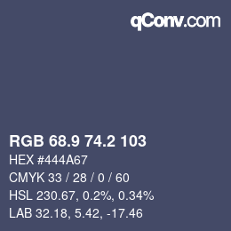 カラーコード: RGB 68.9 74.2 103 | qconv.com