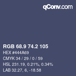 カラーコード: RGB 68.9 74.2 105 | qconv.com