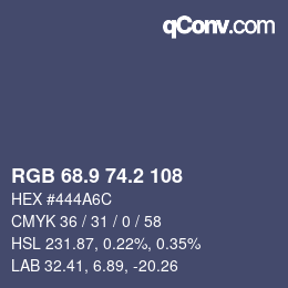 Color code: RGB 68.9 74.2 108 | qconv.com
