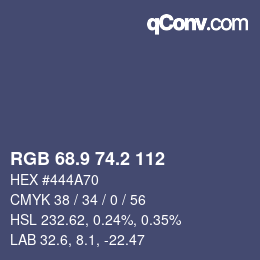 カラーコード: RGB 68.9 74.2 112 | qconv.com