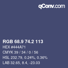 Color code: RGB 68.9 74.2 113 | qconv.com