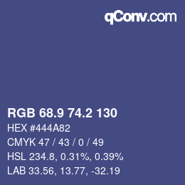 Color code: RGB 68.9 74.2 130 | qconv.com