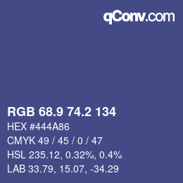 カラーコード: RGB 68.9 74.2 134 | qconv.com