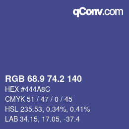 カラーコード: RGB 68.9 74.2 140 | qconv.com