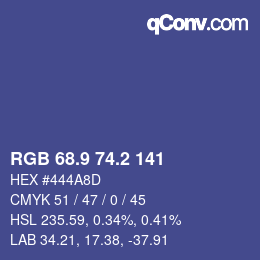 カラーコード: RGB 68.9 74.2 141 | qconv.com