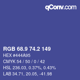 カラーコード: RGB 68.9 74.2 149 | qconv.com