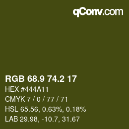 カラーコード: RGB 68.9 74.2 17 | qconv.com