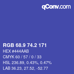 カラーコード: RGB 68.9 74.2 171 | qconv.com