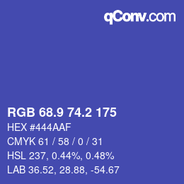 カラーコード: RGB 68.9 74.2 175 | qconv.com