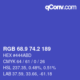 カラーコード: RGB 68.9 74.2 189 | qconv.com