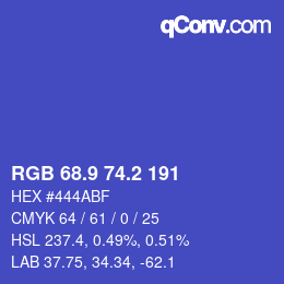 カラーコード: RGB 68.9 74.2 191 | qconv.com