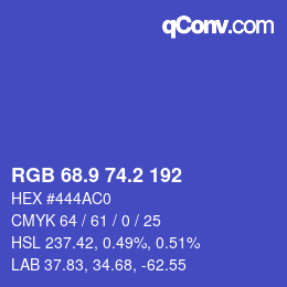 カラーコード: RGB 68.9 74.2 192 | qconv.com