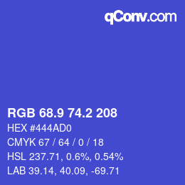 カラーコード: RGB 68.9 74.2 208 | qconv.com