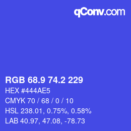 カラーコード: RGB 68.9 74.2 229 | qconv.com
