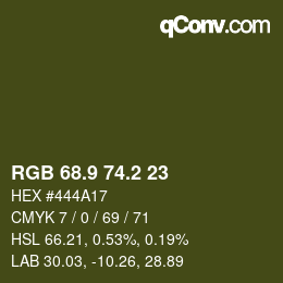 カラーコード: RGB 68.9 74.2 23 | qconv.com