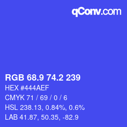 カラーコード: RGB 68.9 74.2 239 | qconv.com