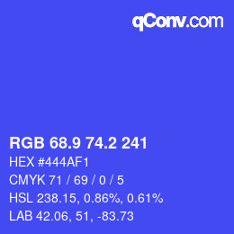 カラーコード: RGB 68.9 74.2 241 | qconv.com