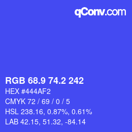 カラーコード: RGB 68.9 74.2 242 | qconv.com
