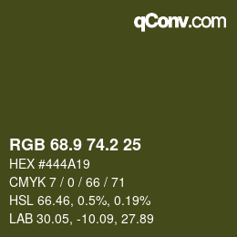 カラーコード: RGB 68.9 74.2 25 | qconv.com