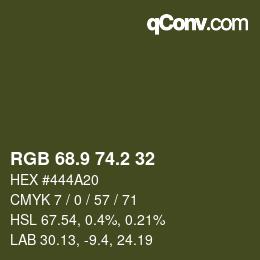 カラーコード: RGB 68.9 74.2 32 | qconv.com