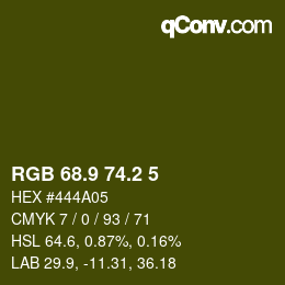 カラーコード: RGB 68.9 74.2 5 | qconv.com