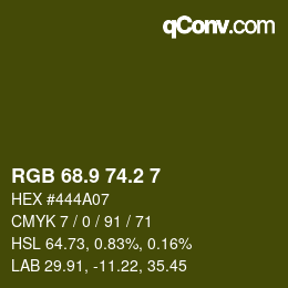 カラーコード: RGB 68.9 74.2 7 | qconv.com