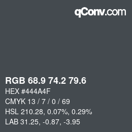 カラーコード: RGB 68.9 74.2 79.6 | qconv.com