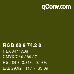 カラーコード: RGB 68.9 74.2 8 | qconv.com