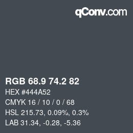カラーコード: RGB 68.9 74.2 82 | qconv.com