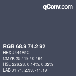 Farbcode: RGB 68.9 74.2 92 | qconv.com