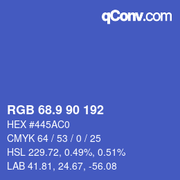 カラーコード: RGB 68.9 90 192 | qconv.com