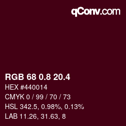 カラーコード: RGB 68 0.8 20.4 | qconv.com