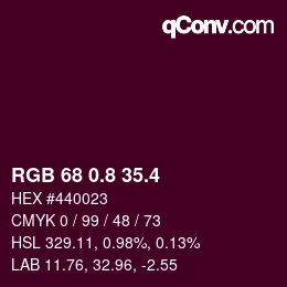 カラーコード: RGB 68 0.8 35.4 | qconv.com