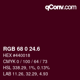 カラーコード: RGB 68 0 24.6 | qconv.com