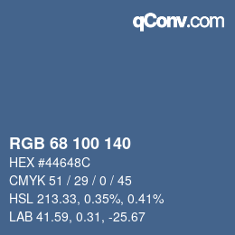 カラーコード: RGB 68 100 140 | qconv.com