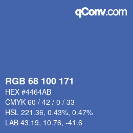 Color code: RGB 68 100 171 | qconv.com
